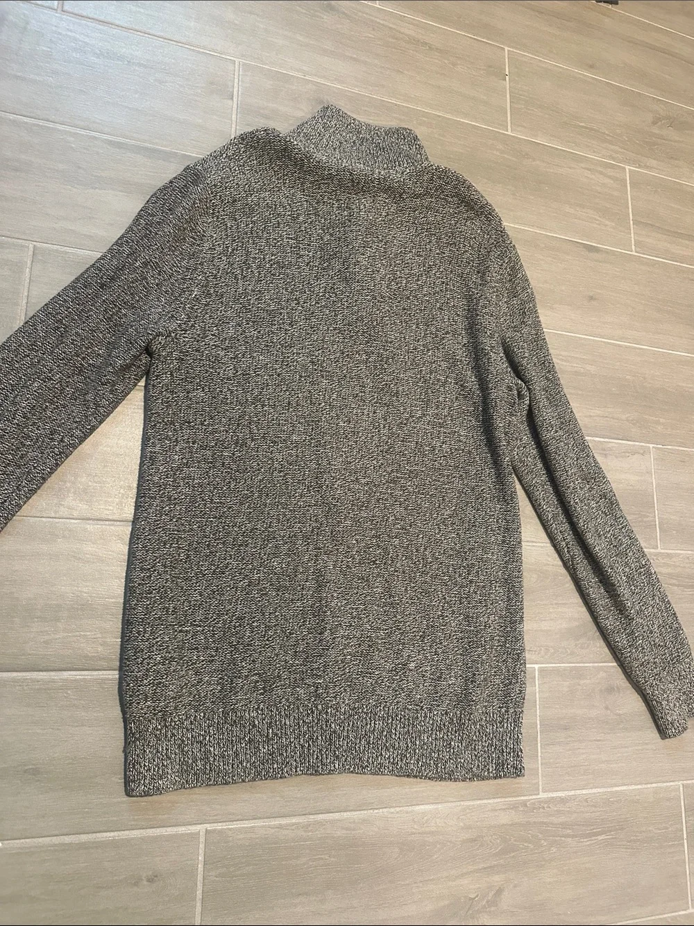 Banana Republic Men's Charcoal Zip-Button Knit Sweater